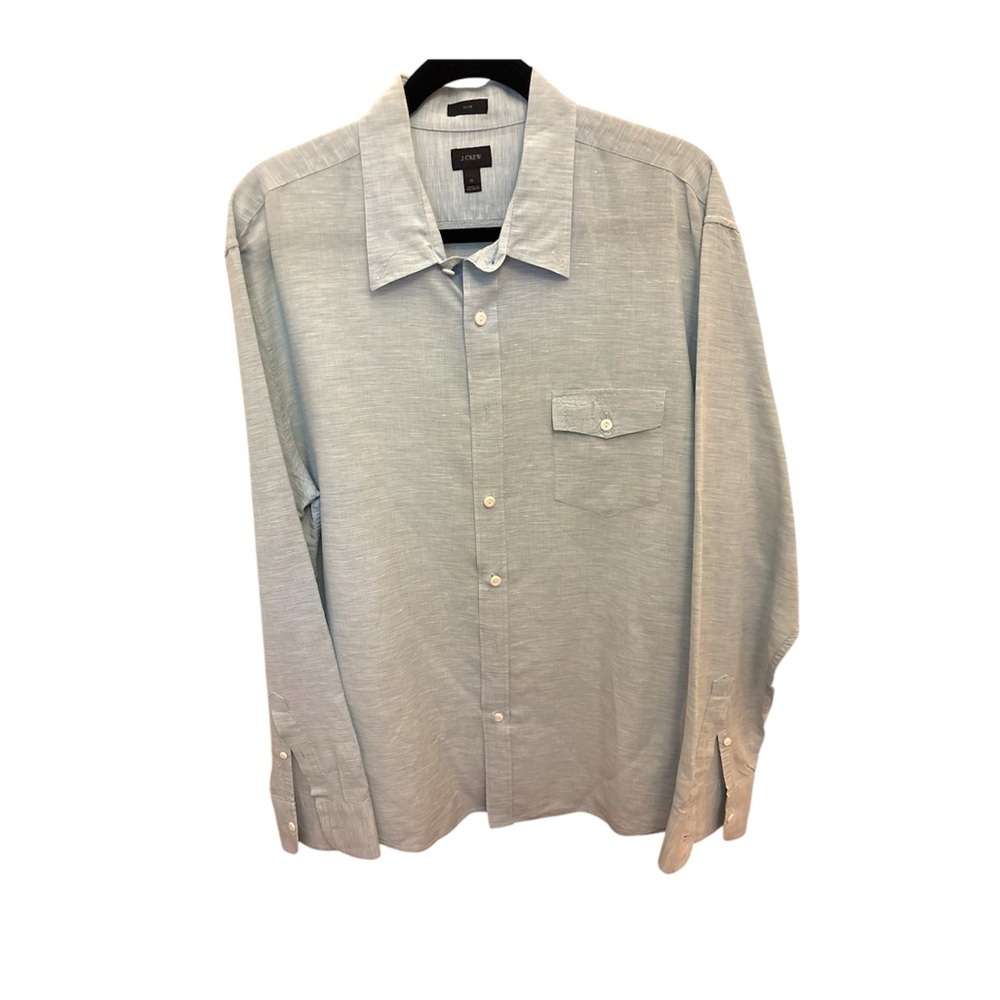 J. Crew Slim Fit Lightweight Button Down Shirt Blue Medium